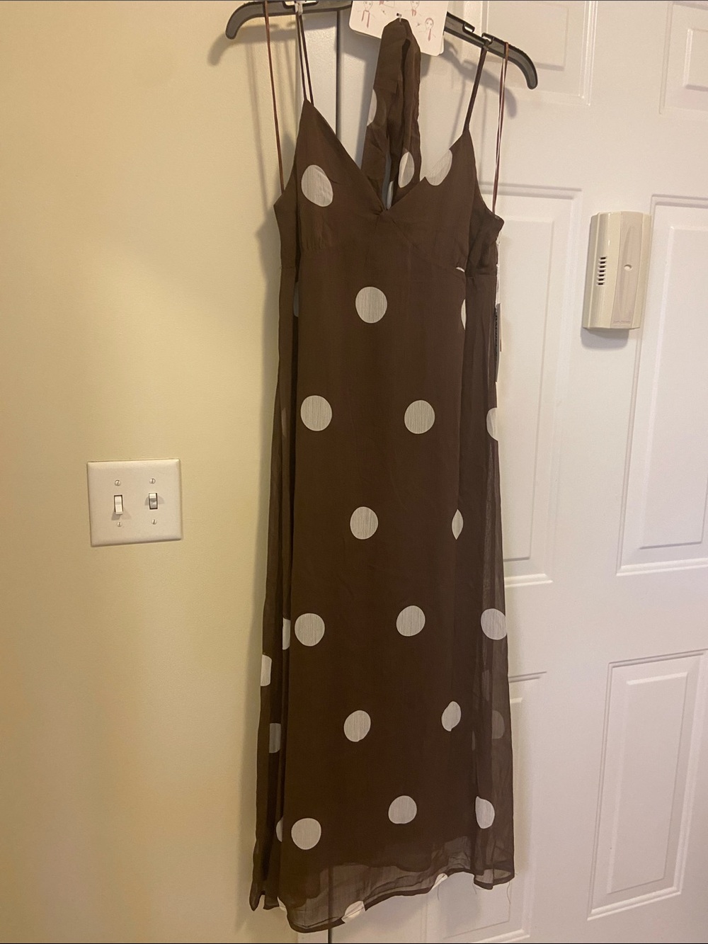 🤎Polka Dot Slip Dress with
Matching Scarf🤎